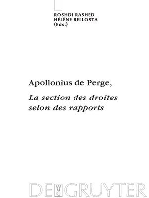 cover image of Apollonius de Perge, La section des droites selon des rapports